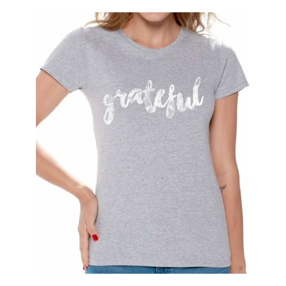 Awkward Styles Happy Thanksgiving T-Shirt Blessed Shirts for Women