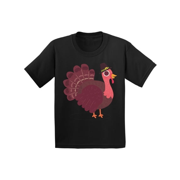 Awkward Styles Thanksgiving T-Shirt Pink Turkey Kids T Shirts