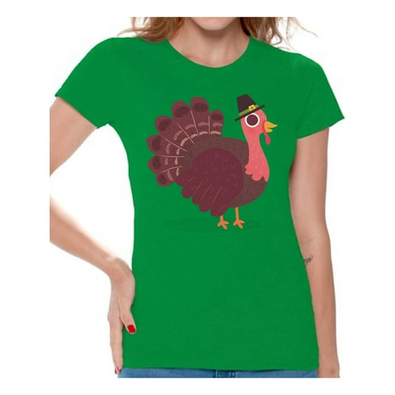 Awkward Styles Thanksgiving T-Shirt Pink Turkey Shirts for Women