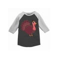 thumbnail image 1 of Awkward Styles Thanksgiving T-Shirt Pink Turkey Toddler Raglan Shirt, 1 of 4