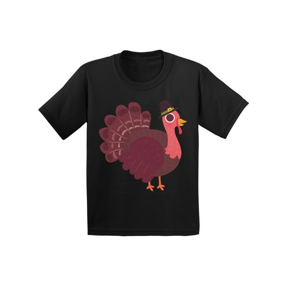 Awkward Styles Thanksgiving T-Shirt Pink Turkey Toddler Shirt