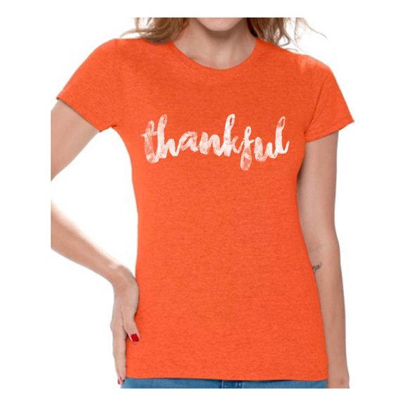 Awkward Styles Thanksgiving T-Shirt Thankful Shirts for Women
