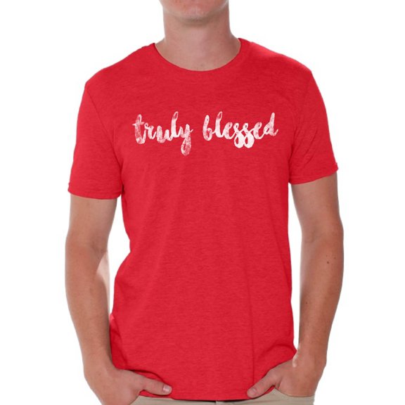 Awkward Styles Thanksgiving T-Shirt Truly Blessed Shirts for Men