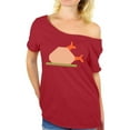 thumbnail image 1 of Awkward Styles Thanksgiving T Shirt Turkey Dinner Off Shoulder Tops for Women, 1 of 4