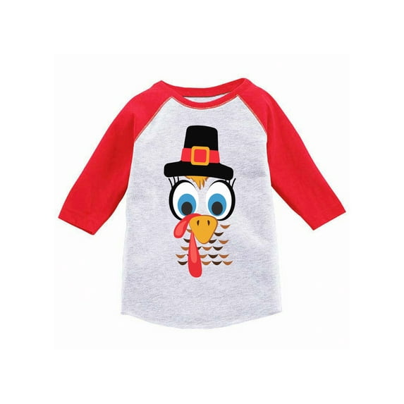 Awkward Styles Thanksgiving T-Shirt Turkey Face Shirt Kids
