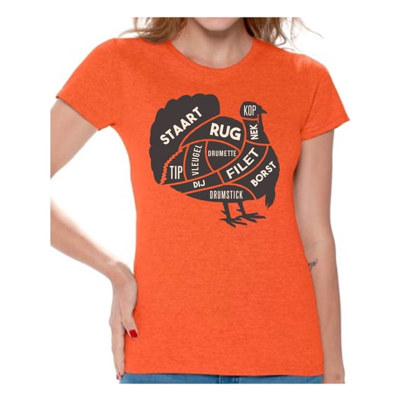 Awkward Styles Thanksgiving T-Shirt Turkey Meat Shirts for Women
