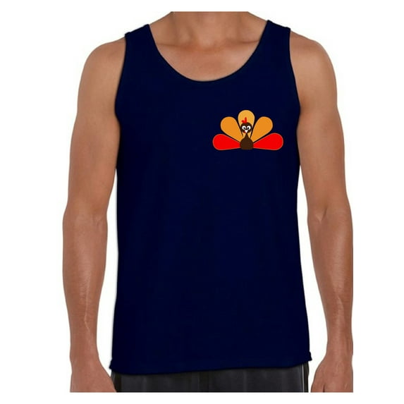 Awkward Styles Thanksgiving T-Shirt Turkey Tank Tops for Men Pocket Print