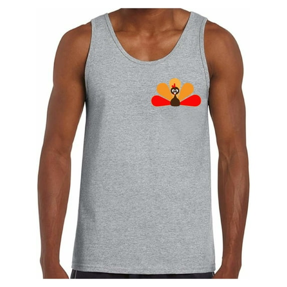 Awkward Styles Thanksgiving T-Shirt Turkey Tank Tops for Men Pocket Print