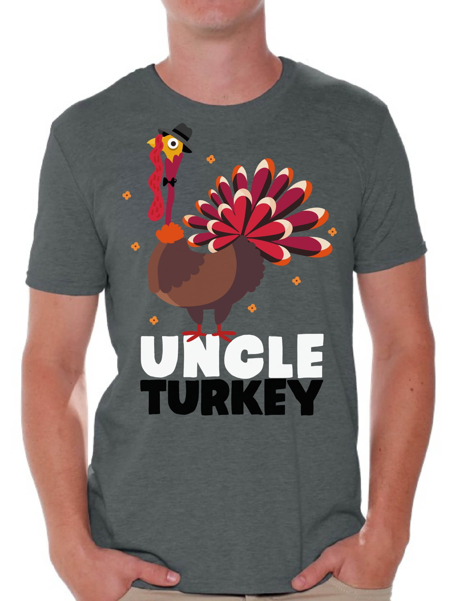 Awkward Styles Thanksgiving T-Shirt Uncle Turkey Shirts for Men ...