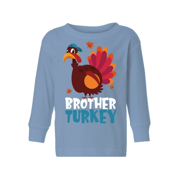 Awkward Styles Thanksgiving Toddler Long Sleeve Shirt Brother Turkey Kids T-Shirt