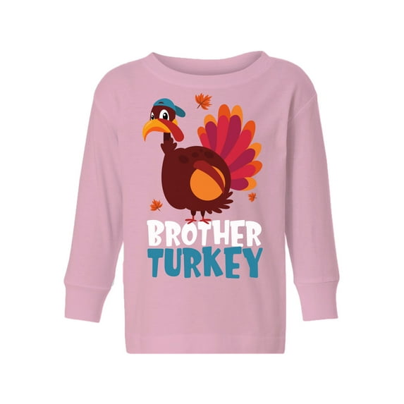 Awkward Styles Thanksgiving Toddler Long Sleeve Shirt Brother Turkey Kids T-Shirt