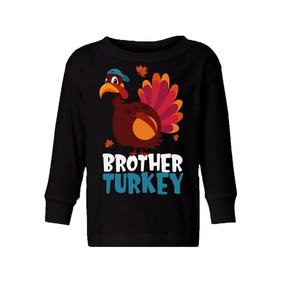 Awkward Styles Thanksgiving Toddler Long Sleeve Shirt Brother Turkey Kids T-Shirt