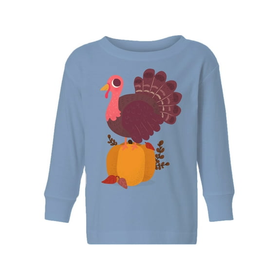 Awkward Styles Thanksgiving Toddler Long Sleeve Shirt Happy Turkey Kids T-Shirt