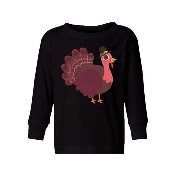 Awkward Styles Thanksgiving Toddler Long Sleeve Shirt Pink Turkey Kids T-Shirt