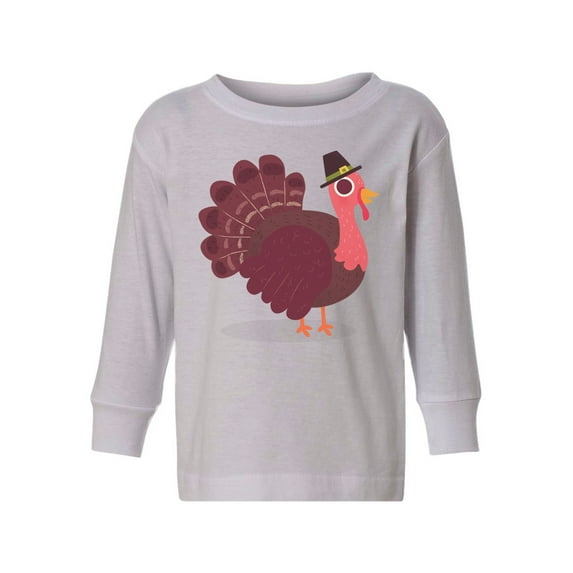 Awkward Styles Thanksgiving Toddler Long Sleeve Shirt Pink Turkey Kids T-Shirt