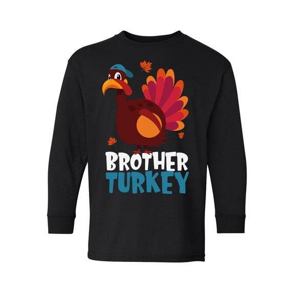 Awkward Styles Thanksgiving Youth Sweatshirt Brother Turkey Crewneck Tee for Kids