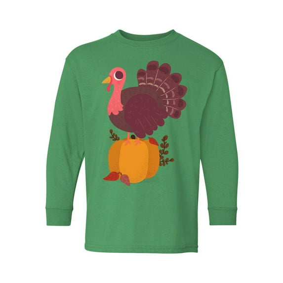 Awkward Styles Thanksgiving Youth Sweatshirt Happy Turkey Crewneck Tee for Kids