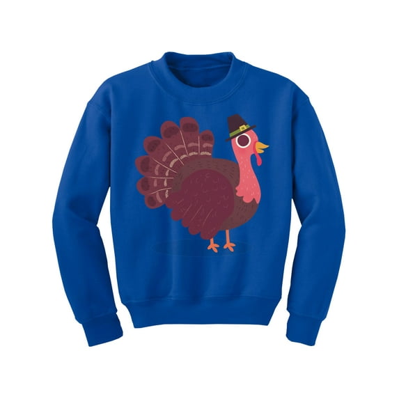 Awkward Styles Thanksgiving Youth Sweatshirt Pink Turkey Crewneck Tops for Kids