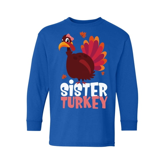 Awkward Styles Thanksgiving Youth Sweatshirt Sister Turkey Crewneck Tee for Kids