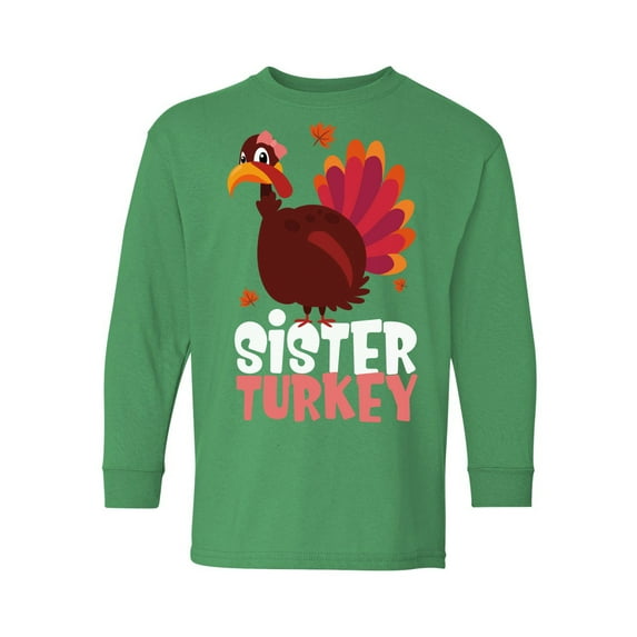 Awkward Styles Thanksgiving Youth Sweatshirt Sister Turkey Crewneck Tee for Kids