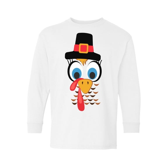 Awkward Styles Thanksgiving Youth Sweatshirt Turkey Face Crewneck Tee for Kids
