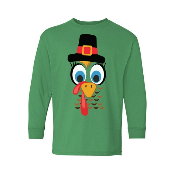 Awkward Styles Thanksgiving Youth Sweatshirt Turkey Face Crewneck Tee for Kids