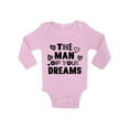 thumbnail image 1 of Awkward Styles The Man Of Your Dreams Long Sleeve Bodysuit for Baby Valentine's Day One Piece Valentine's Day Gifts for Baby Boy Valentine's Day Baby Romper Cute Gifts for Boys Mom Baby Boy Bodysuit, 1 of 4