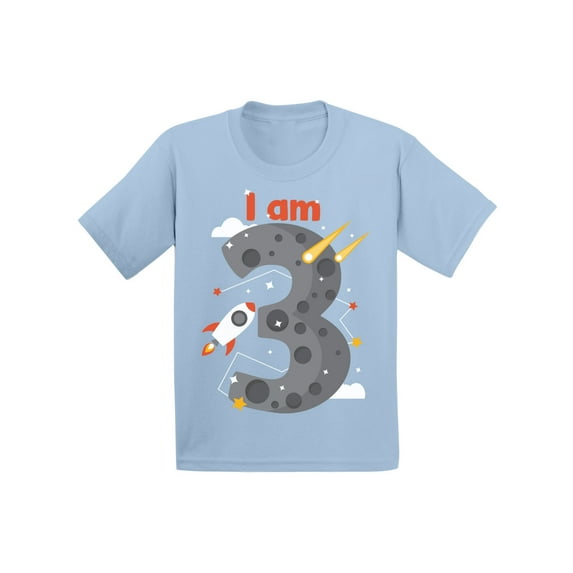 Awkward Styles Third Birthday Baby Shirt Space 3rd Birthday T-shirt I Am Three B-day Toddler Shirt for Boys Girls Cute Rocket Kids Birthday Shirt 3 Years Old Looks