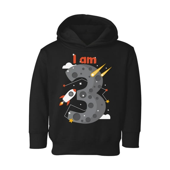 Awkward Styles Third Birthday Baby Toddler Hoodie Space Boys Girls 3rd Birthday I am Three B-day Hooded Sweatshirt for Kids Cute Rocket Birthday Shirt 3 Years Old Looks Like