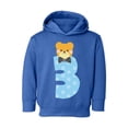 thumbnail image 1 of Awkward Styles Third Birthday Boy Toddler Hoodie Funny Bear Fleece Hooded Sweatshirt for Kids, 1 of 4