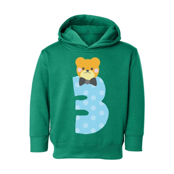 Awkward Styles Third Birthday Boy Toddler Hoodie Funny Bear Fleece Hooded Sweatshirt for Kids