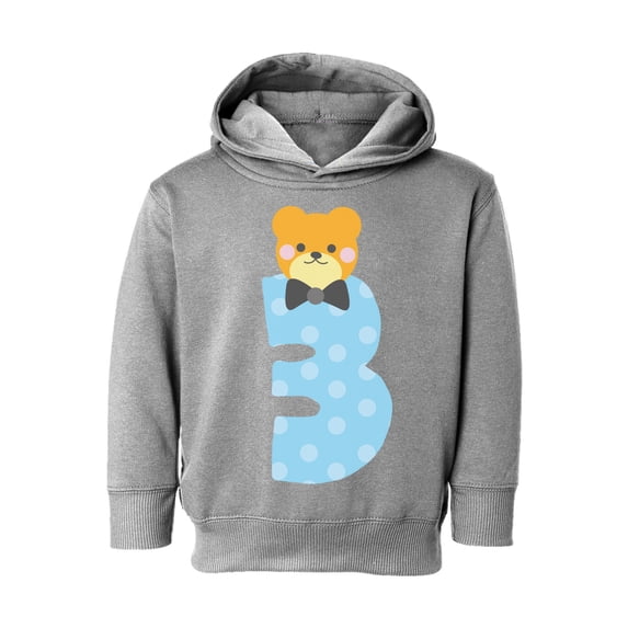 Awkward Styles Third Birthday Boy Toddler Hoodie Funny Bear Fleece Hooded Sweatshirt for Kids