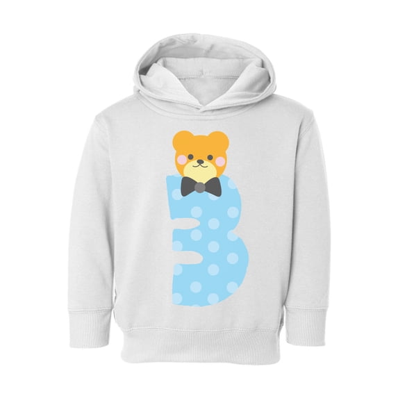 Awkward Styles Third Birthday Boy Toddler Hoodie Funny Bear Fleece Hooded Sweatshirt for Kids