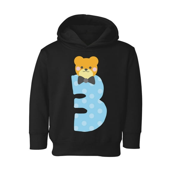 Awkward Styles Third Birthday Boy Toddler Hoodie Funny Bear Fleece Hooded Sweatshirt for Kids