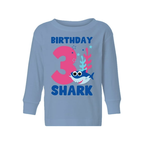 Awkward Styles Third Birthday Long Sleeve Shirt B-day Shark Toddler T-shirt Shark Birthday