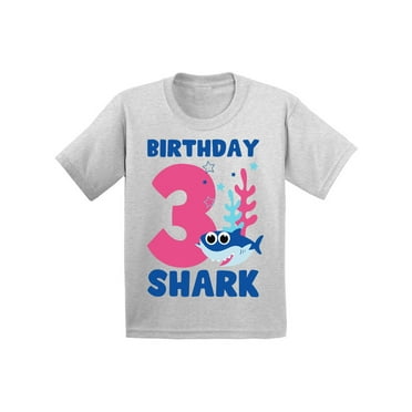 Awkward Styles Third Birthday T-shirt B-day Shark Toddler Shirt Shark Birthday