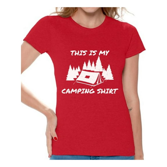 Awkward Styles This is My Camping Shirt for Ladies Camping Clothing for Girlfriend Funny Camper's T-Shirt Camping Clothes Collection Nature Lovers Gifts Camping Accessories Camp Clothes for Her