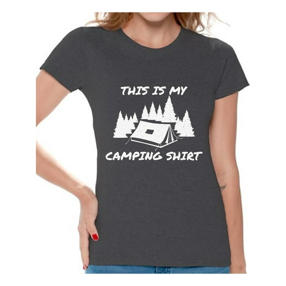 Awkward Styles This is My Camping Shirt for Ladies Camping Clothing for Girlfriend Funny Camper's T-Shirt Camping Clothes Collection Nature Lovers Gifts Camping Accessories Camp Clothes for Her
