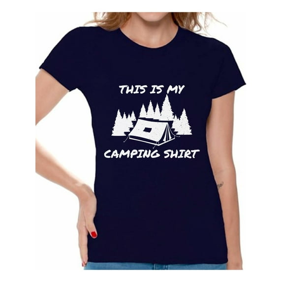 Awkward Styles This is My Camping Shirt for Ladies Camping Clothing for Girlfriend Funny Camper's T-Shirt Camping Clothes Collection Nature Lovers Gifts Camping Accessories Camp Clothes for Her
