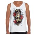 thumbnail image 1 of Awkward Styles Three Sugar Skull Tank Top for Men Sugar Skull Tank Day of the Dead Muscle Shirt for Men Halloween Gifts Dia de los Muertos Outfit Sugar Skulls Tank Top Skull Red Roses Muscle Tank, 1 of 4