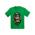 thumbnail image 1 of Awkward Styles Three Sugar Skull Tshirt for Kids Skull Red Roses Shirt Sugar Skull Youth Shirt Day of the Dead Shirt Dia de los Muertos Gifts for Kids Skull Shirt Halloween Outfit Sugar Skulls Tshirt, 1 of 4