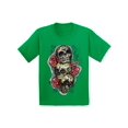 thumbnail image 1 of Awkward Styles Three Sugar Skull Tshirt for Kids Skull Red Roses Shirt Sugar Skull Youth Shirt Day of the Dead Shirt Dia de los Muertos Gifts for Kids Skull Shirt Halloween Outfit Sugar Skulls Tshirt, 1 of 4