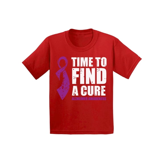 Awkward Styles Time to Find a Cure Youth Shirt Alzheimers Awareness Shirt for Kids Endalz T Shirt for Boys Endalz Shirts for Girls Alzheimers Gifts for Little One Alzheimer Clothing for Children