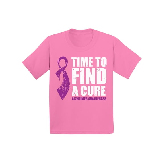 Awkward Styles Time to Find a Cure Youth Shirt Alzheimers Awareness Shirt for Kids Endalz T Shirt for Boys Endalz Shirts for Girls Alzheimers Gifts for Little One Alzheimer Clothing for Children
