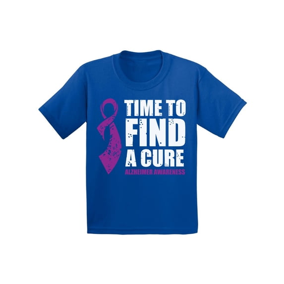 Awkward Styles Time to Find a Cure Youth Shirt Alzheimers Awareness Shirt for Kids Endalz T Shirt for Boys Endalz Shirts for Girls Alzheimers Gifts for Little One Alzheimer Clothing for Children