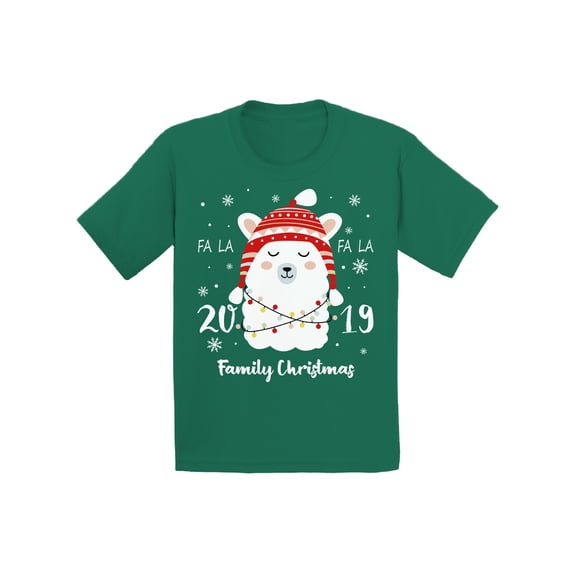 Awkward Styles Toddler Christmas Shirt for Toddler Boys Christmas Shirt for Toddler Girls Fa La Llama T-Shirt