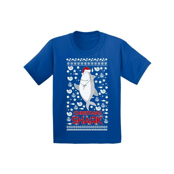 Awkward Styles Toddler Christmas Shirt for Toddler Boys Christmas Shirt for Toddler Girls Shark in Hat T-Shirt