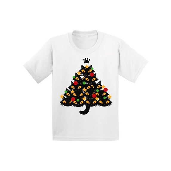 Awkward Styles Xmas T-Shirt for Girls Boys Cats Christmas Tree Toddler Shirt