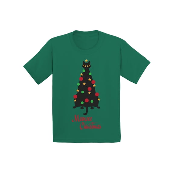 Awkward Styles Toddler Christmas Shirt for Toddler Girls Christmas Shirt for Toddler Boys Meowee Tree T-Shirt