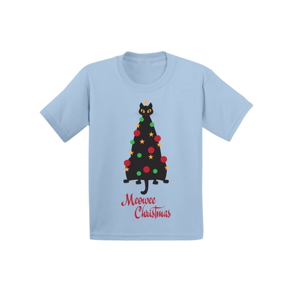 Awkward Styles Toddler Christmas Shirt for Toddler Girls Christmas Shirt for Toddler Boys Meowee Tree T-Shirt